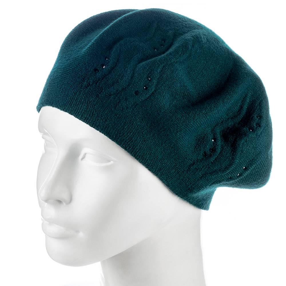 Берет женский двойной Zolly ZH217 тонкой вязки Зеленый