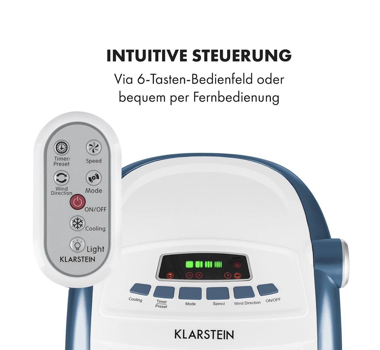 Вентилятор-охладитель KLARSTEIN Maxfresh 4в1 с таймером 55 Вт (10036141) - фото 6