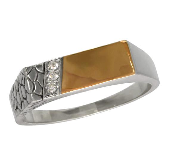 Мужской серебряный перстень с золотой пластиной Дракарис 21 (081п-11) Мужской серебряный перстень с золотой пластиной Дракарис 21 (081п-11)