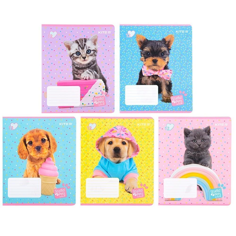 Комплект школьных тетрадей KITE Studio Pets 12 листов 25 шт. (SP22-232_25pcs)