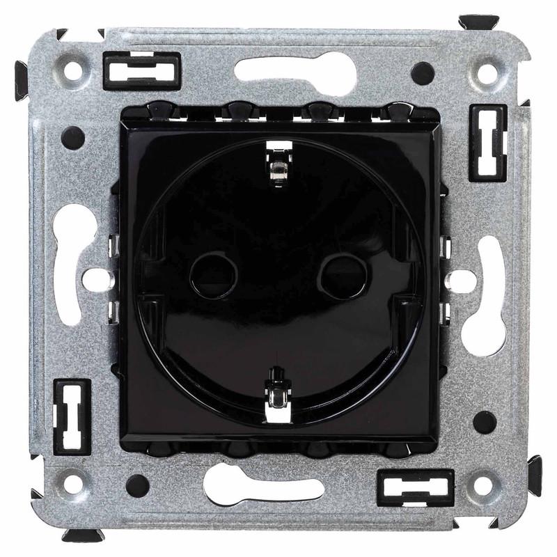 Розетка ДКС Avanti с заземлением/шторками Черный (4402003)