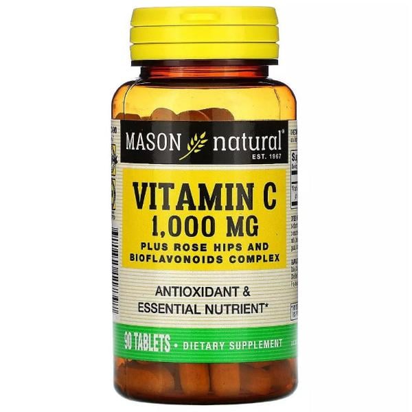 Витамин C Mason Natural Vitamin C с плодами шиповника и биофлавоноидами 1000 мг 90 таблеток (000021171)