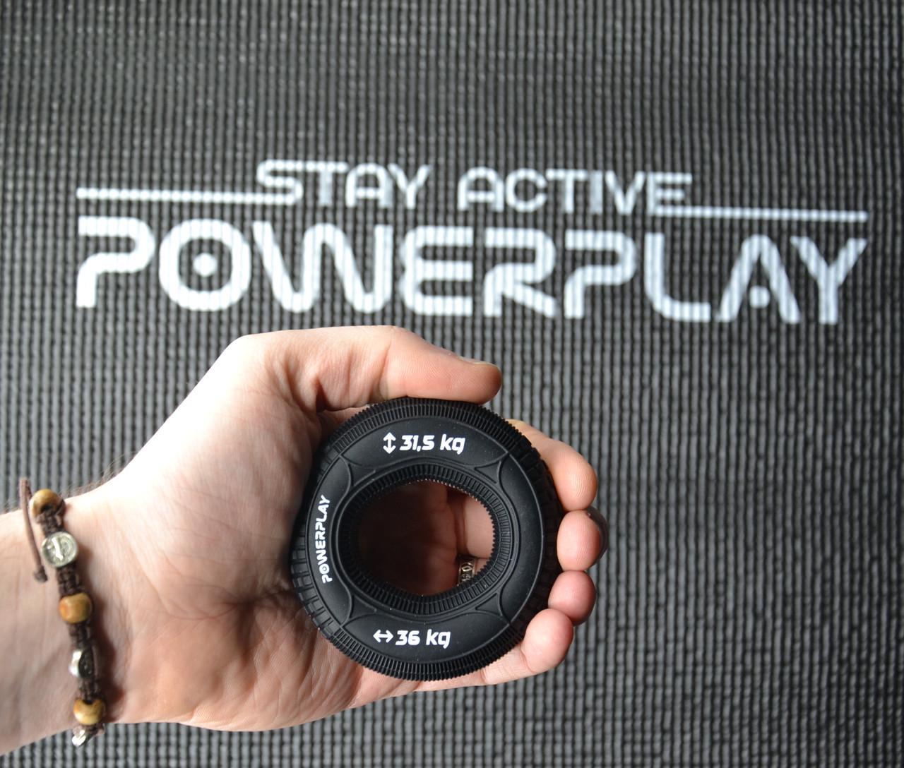 Еспандер кистьовий силіконовий PowerPlay PP-4330 Hand Grip Loops Hard 31,5-36 кг Чорний (A-012895) - фото 8