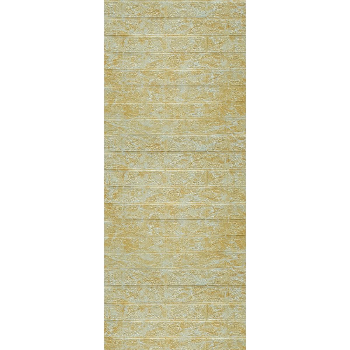 Панель самоклеящаяся декоративная 3D под кирпич мрамор в рулоне 20 м 20000x700x3 мм Бежевый