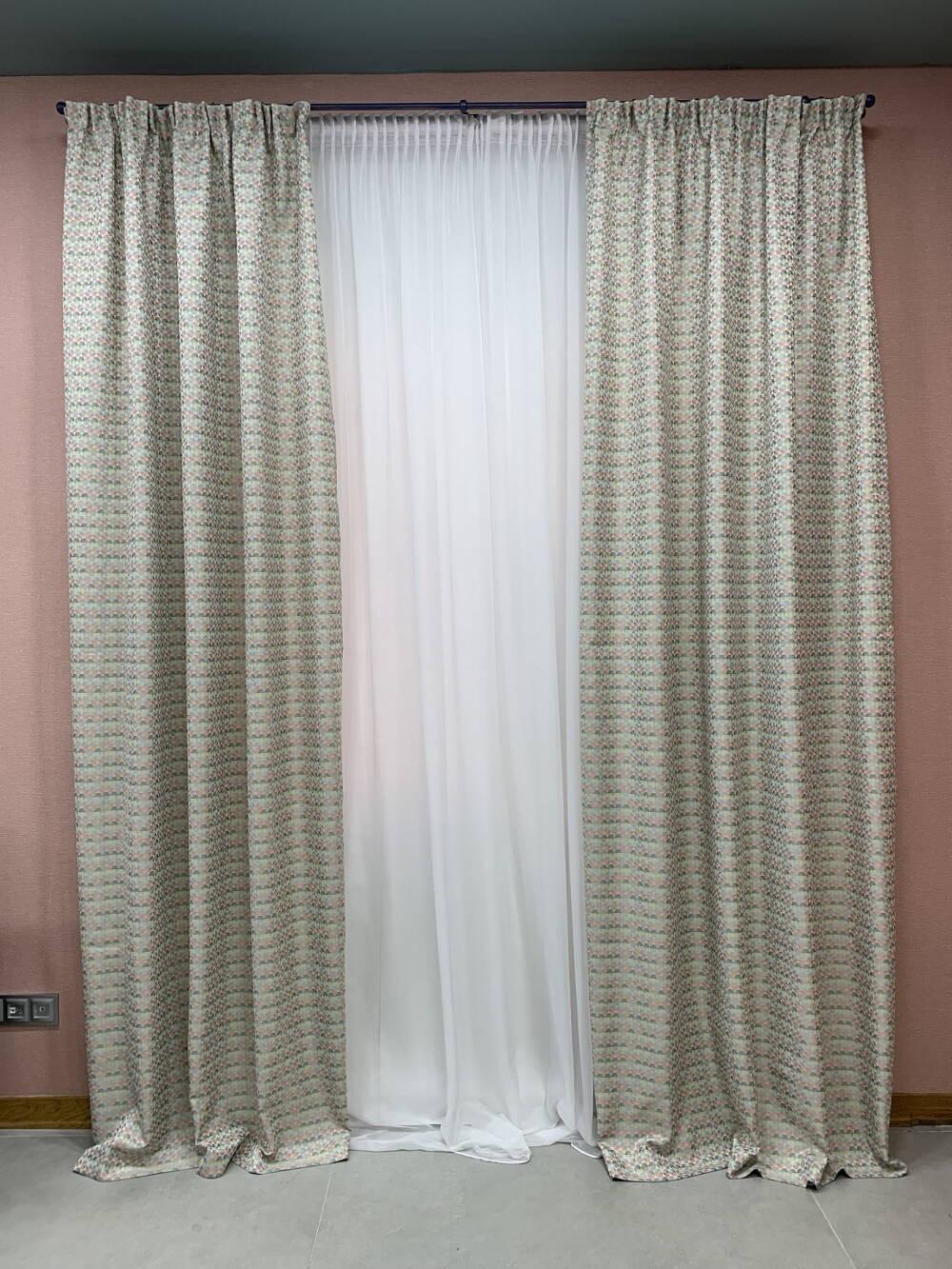 Шторы сатиновые 1,46 м 2 шт. Оранжевый (000101663)