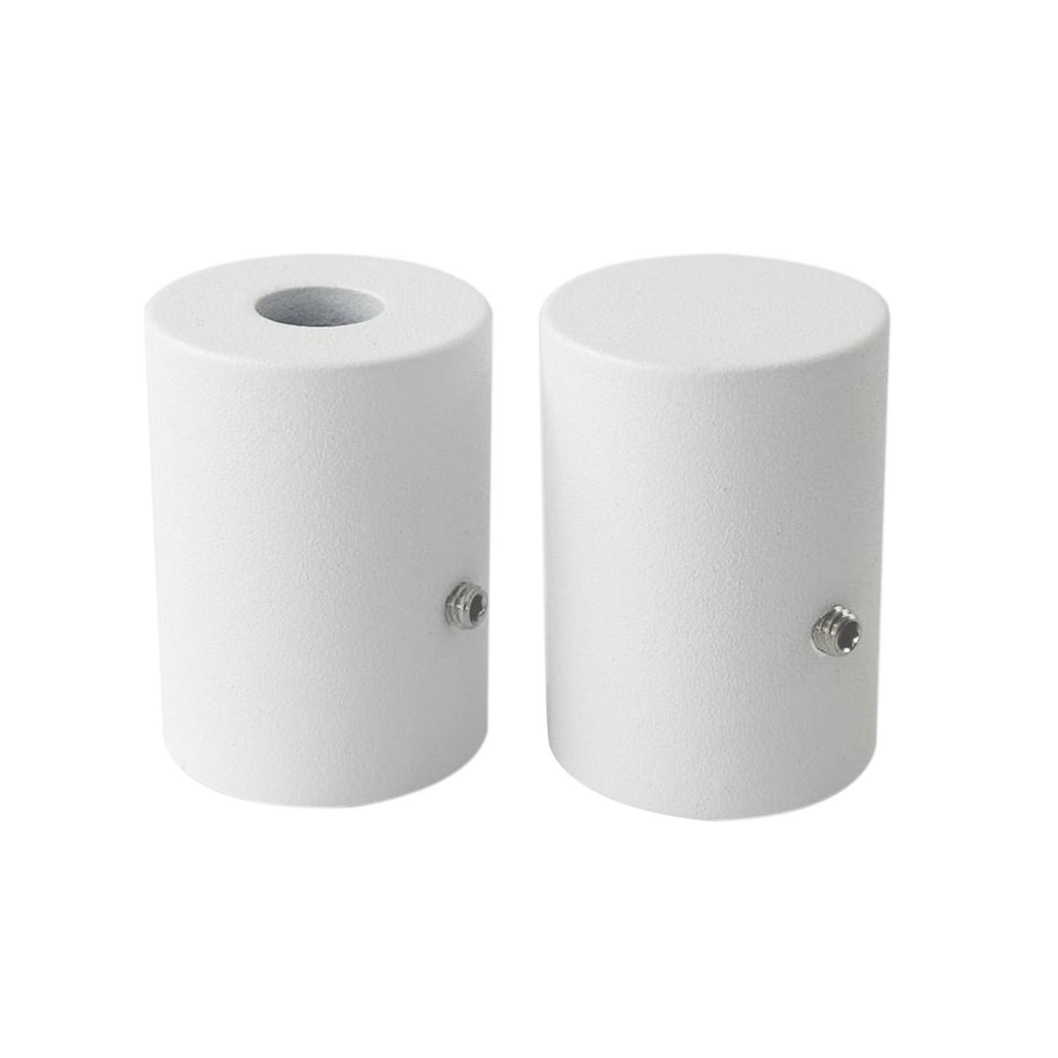 Комплект з 2 заглушок 27х38 мм для гнучкого неону ⌀22 мм металеві Білий