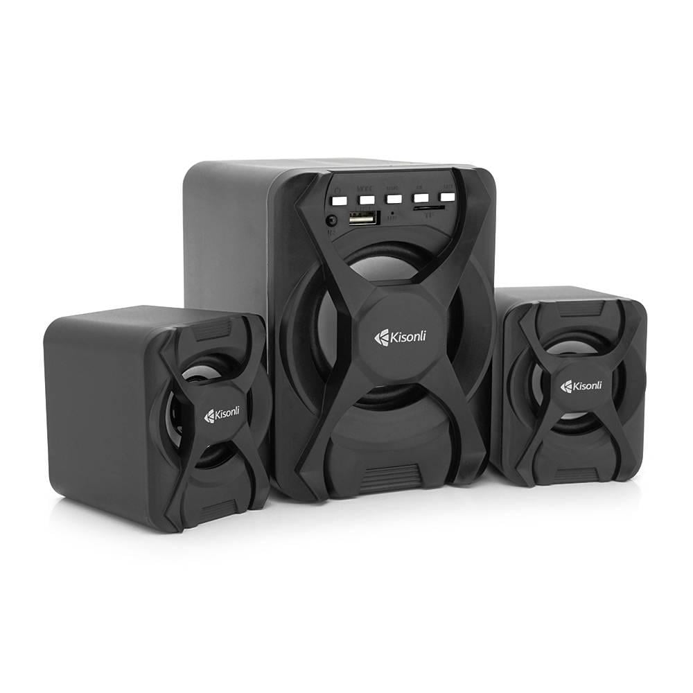 Колонки Kisonli U-2500BT 5W+2х3W USB/TF/BT/FM/AUх із сабвуфером DC 5V Black (36914)