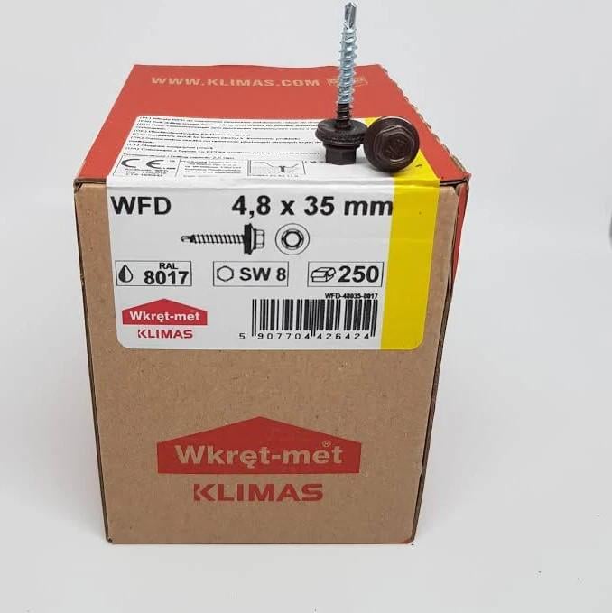 Саморез Wkret-Met для крепления металлического профиля к деревянным конструкциям 250 шт. SDF 4.8x35 (8017)