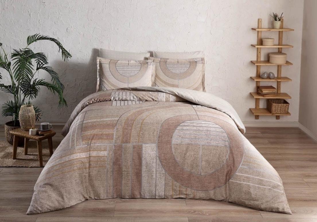 Постельное белье Tac Marne kahve v54 сатин делюкс Коричневый