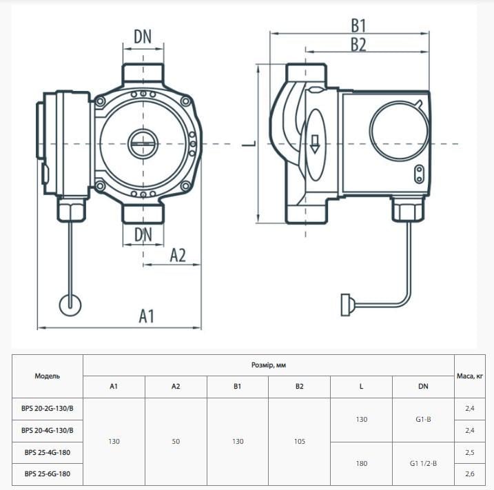 Циркуляційний насос NPO BPS 20-2G-130B/B та гайки Hmax 3 м Qmax 27 л/хв 52 Вт - фото 3 Циркуляційний насос NPO BPS 20-2G-130B/B та гайки Hmax 3 м Qmax 27 л/хв 52 Вт - фото 3