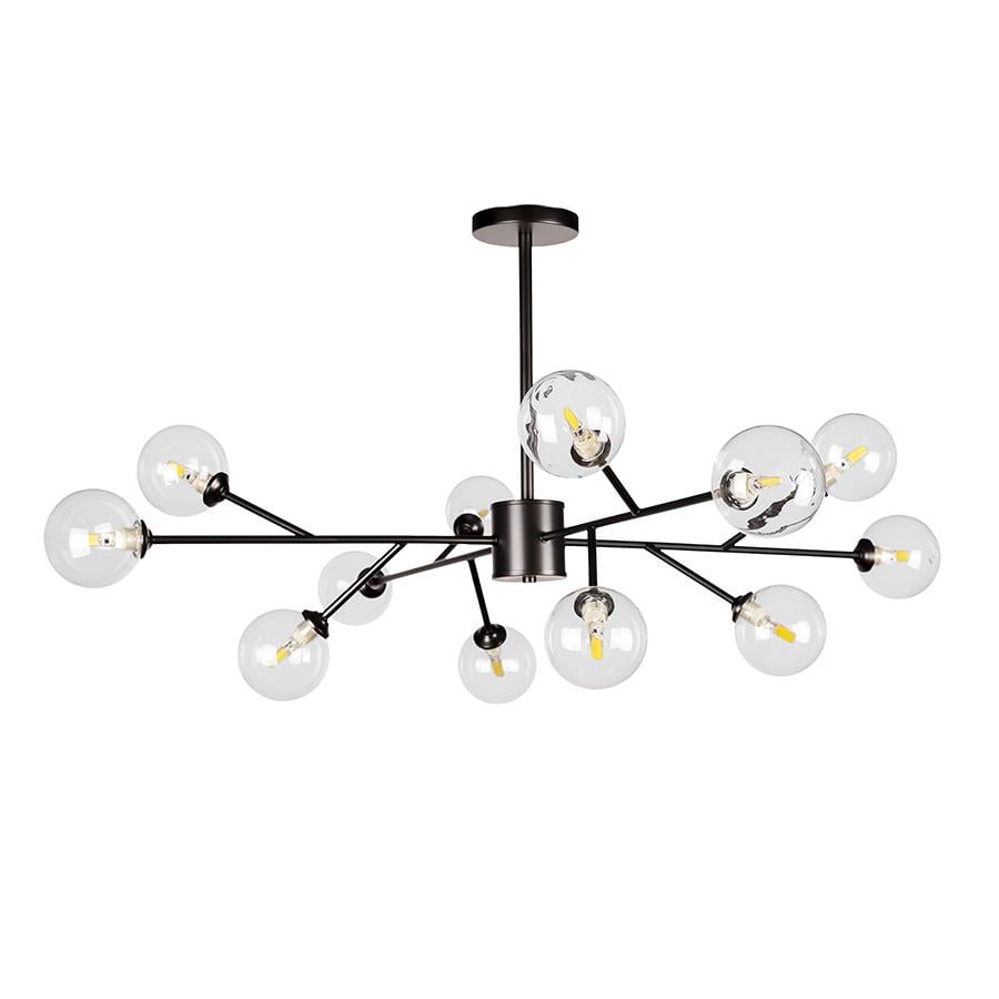 Люстра потолочная молекула Levistella 7529806-12 BK/CL плафон прозрачный Черный