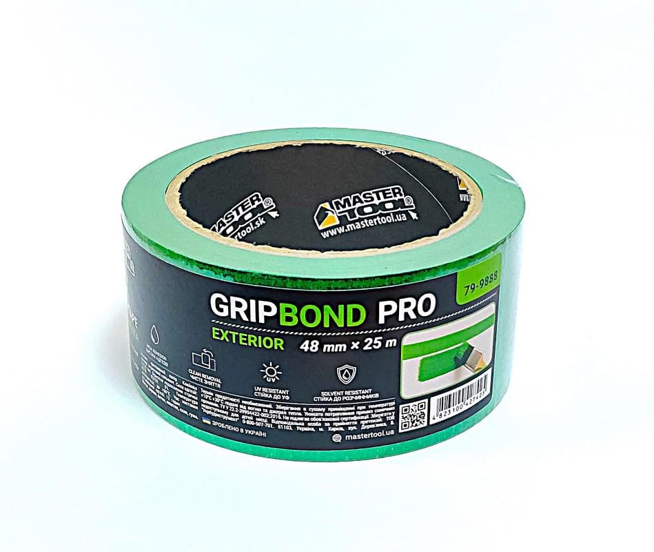 Лента малярная для грубых работ MasterTool GripBond Pro Exterior 48 мм х 25 м Зеленый (79-9888) Лента малярная для грубых работ MasterTool GripBond Pro Exterior 48 мм х 25 м Зеленый (79-9888)