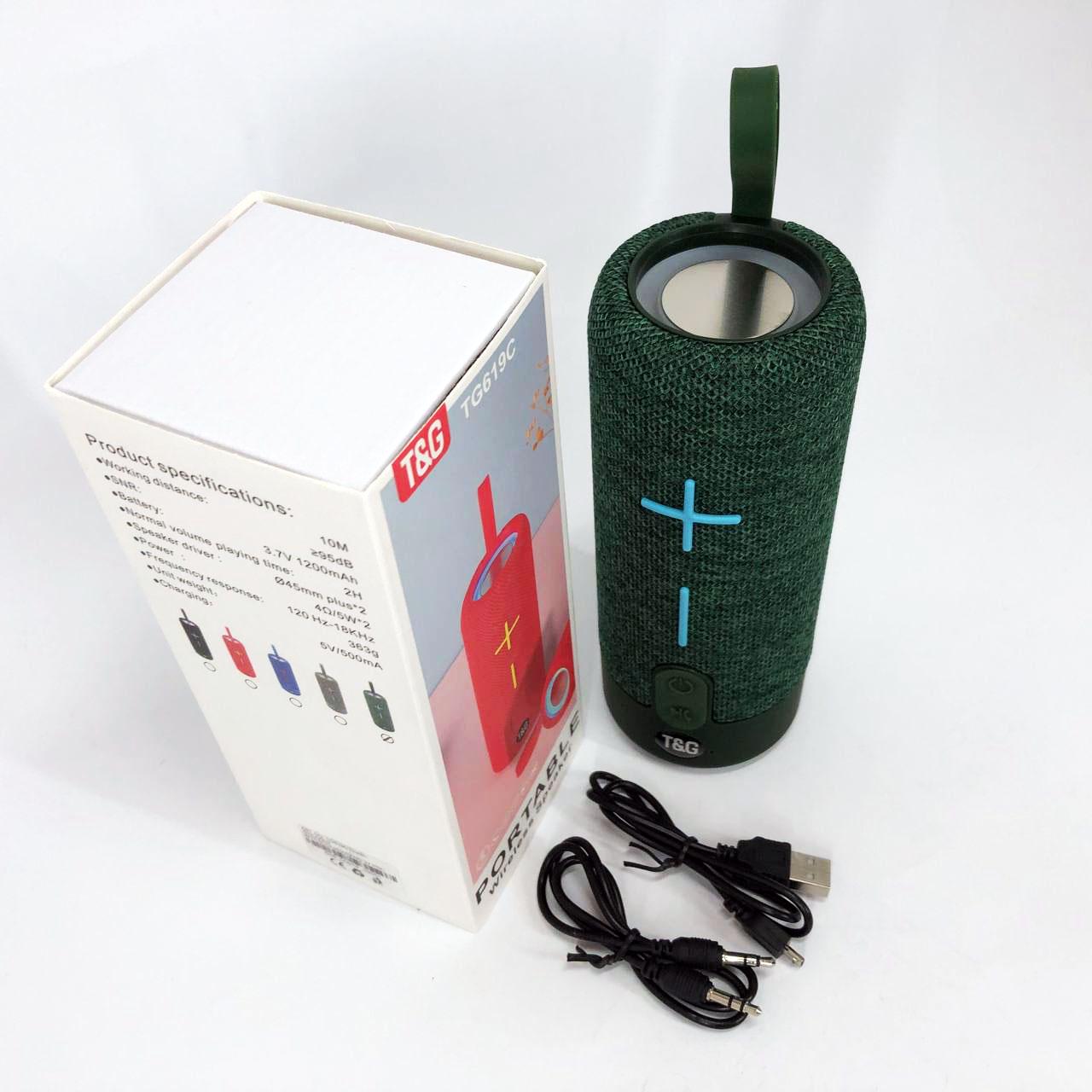 Колонка портативна з ремінцем, колонка з акумулятором TG619C FM-радіо USB/TF Зелений - фото 7 Колонка портативна з ремінцем, колонка з акумулятором TG619C FM-радіо USB/TF Зелений - фото 7