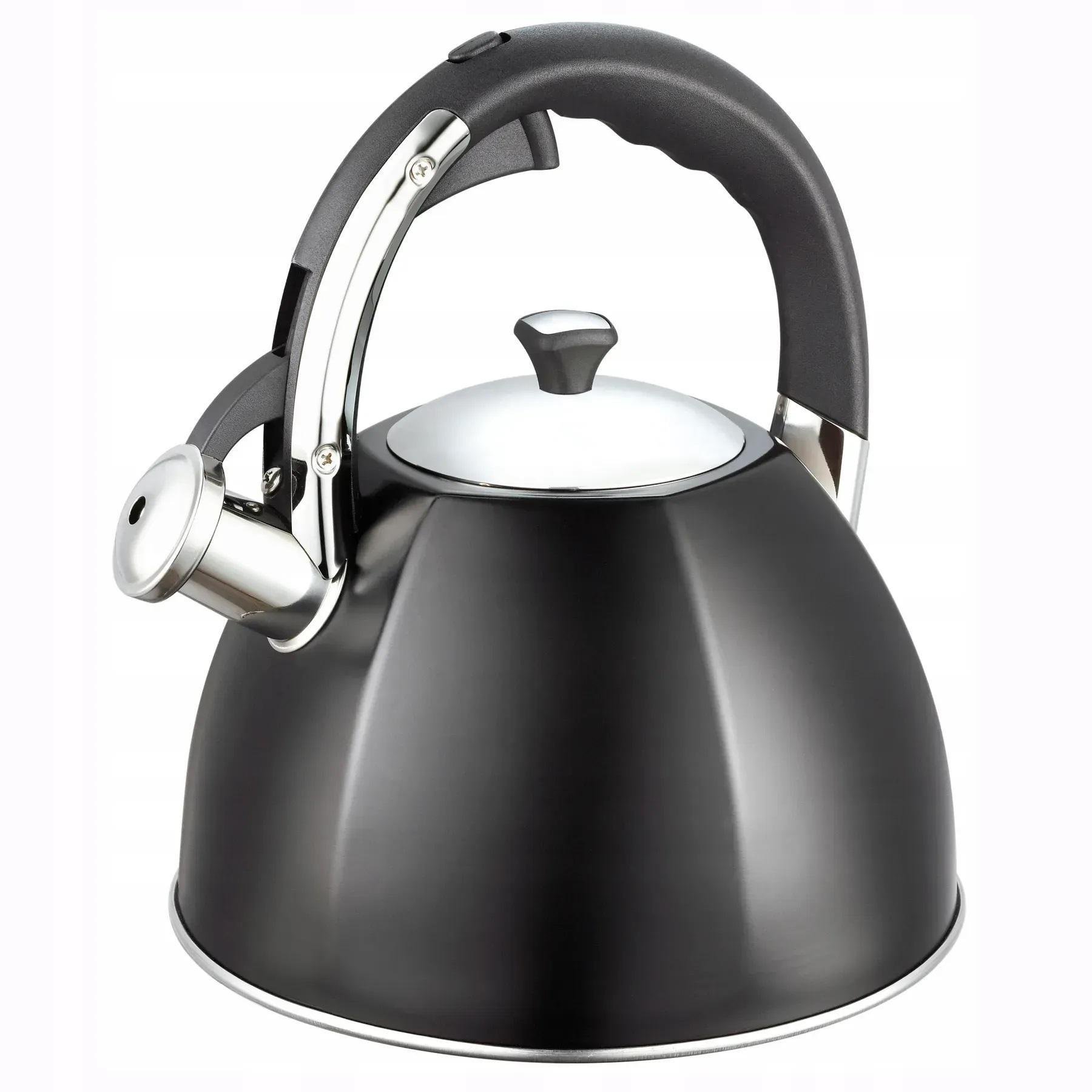 Чайник із свистком та ручкою з покриттям soft touch Ofenbach KM-100308 із нержавіючої сталі 3,2 л Чорний (150-84-100308) - фото 12 Чайник із свистком та ручкою з покриттям soft touch Ofenbach KM-100308 із нержавіючої сталі 3,2 л Чорний (150-84-100308) - фото 12