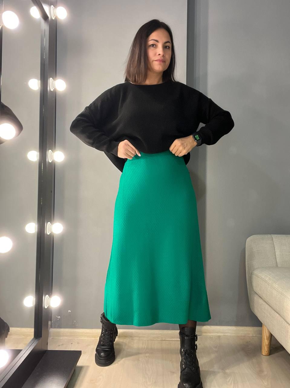 Юбка женская My fashion 2024402 трапеция косичка длинная OS Зеленый (1148) - фото 9 Юбка женская My fashion 2024402 трапеция косичка длинная OS Зеленый (1148) - фото 9