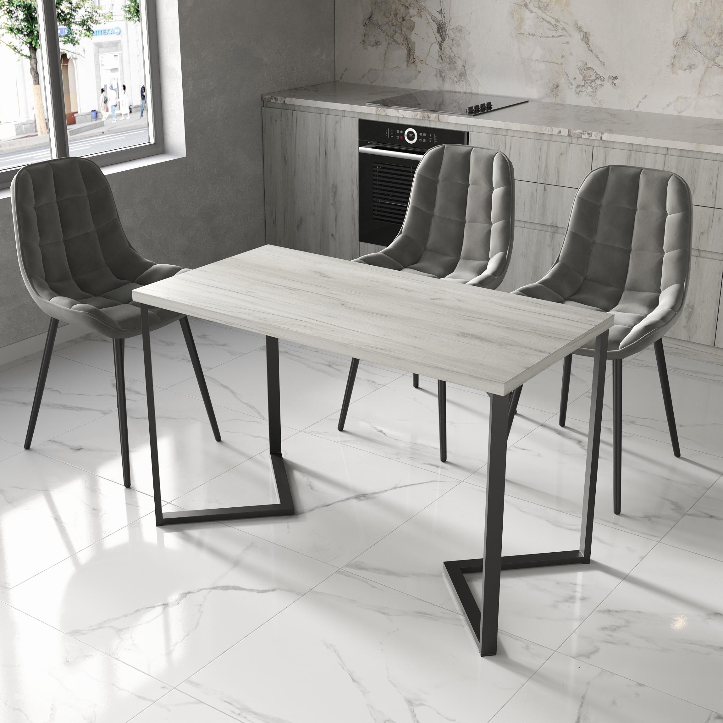 Обідній стіл 9 1200х600х32 мм Дуб Крафт Білий (23668760)