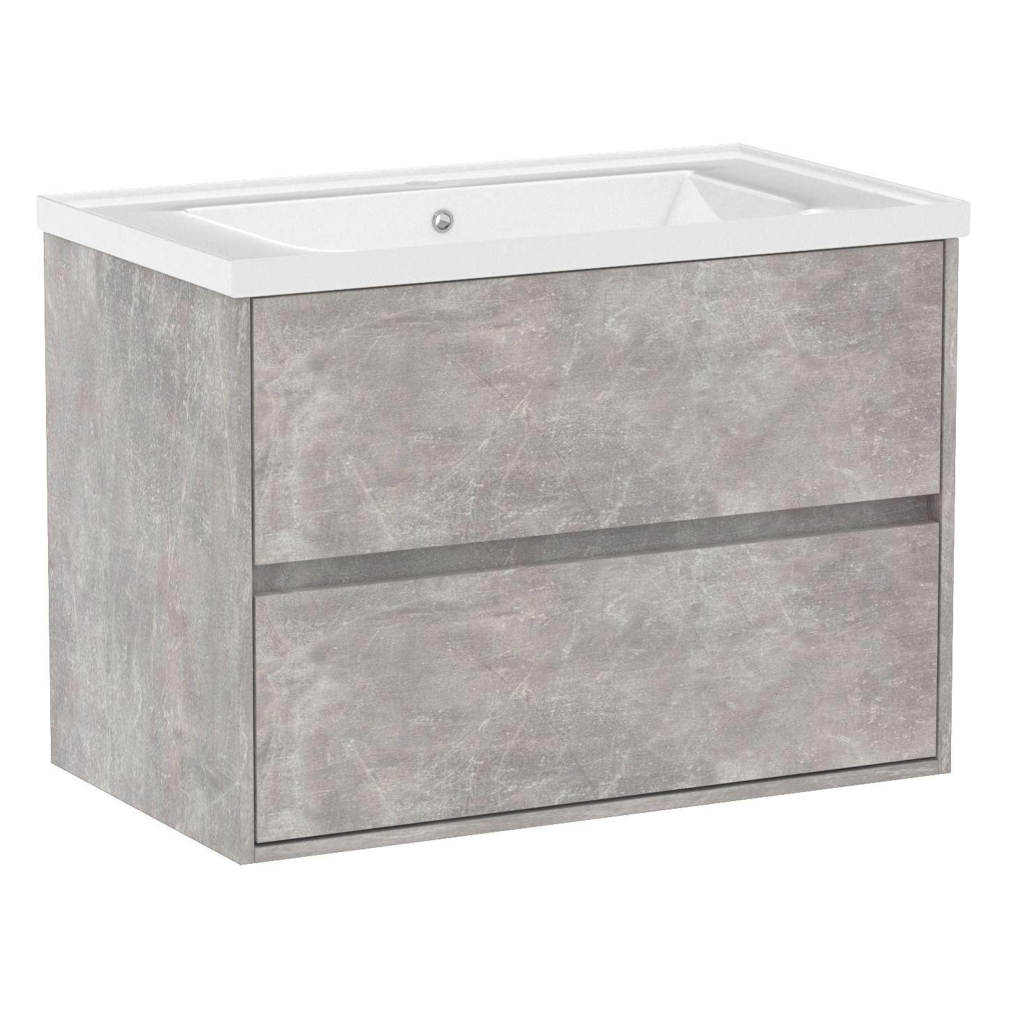 Тумба с умывальником подвесная VOLLE TEO 15-88-81C 81x52x46,5 см Серый (75456)
