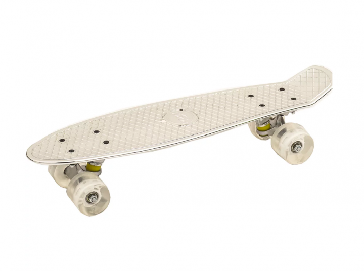 Пенниборд Penny Cruiser 22" светящиеся колеса Серебристый (2T2021)