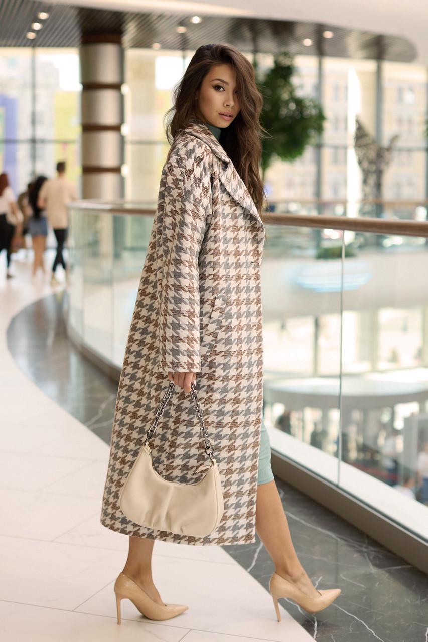 Женское пальто Seventeen L-XL Серый с бежевым - фото 3 Женское пальто Seventeen L-XL Серый с бежевым - фото 3