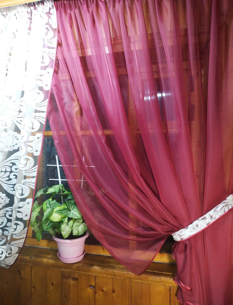 Шторы Вероника эльзас Бордо (1159961601) - фото 3 Шторы Вероника эльзас Бордо (1159961601) - фото 3