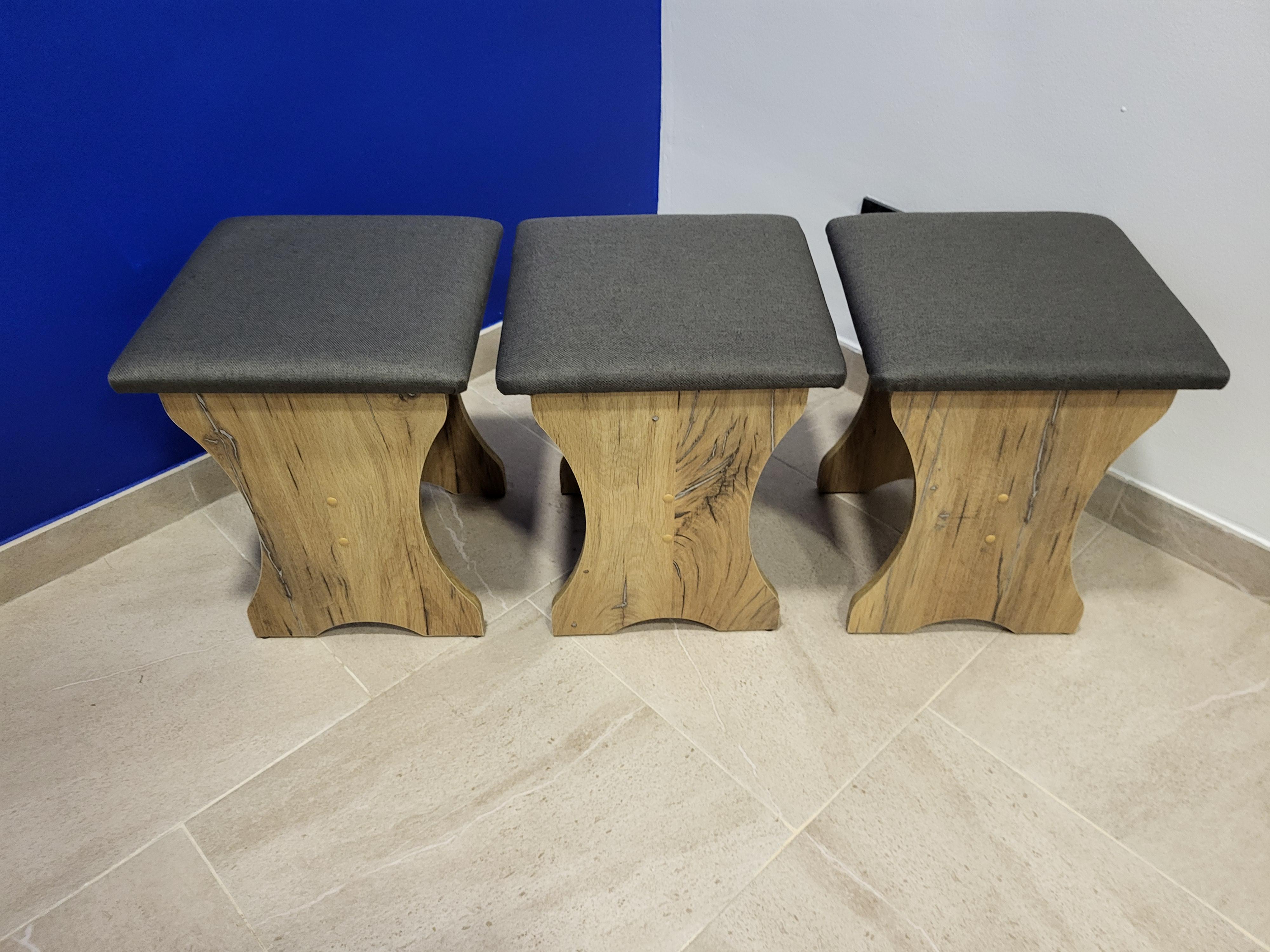 Комплект табуретов Семейный 35х35х44 см 3 шт. Дуб Флагшток/Мальмо (TTT-DF-M) Комплект табуретов Семейный 35х35х44 см 3 шт. Дуб Флагшток/Мальмо (TTT-DF-M)