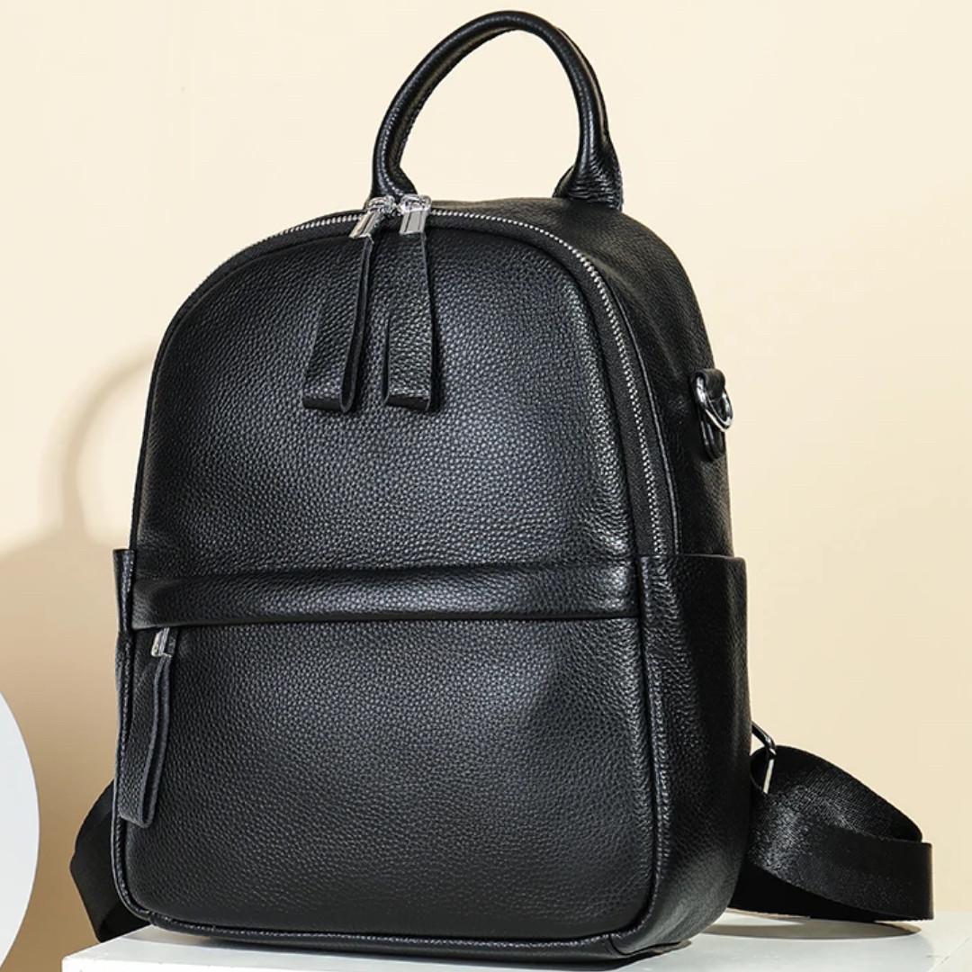 Рюкзак жіночий Lorian з натуральної шкіри з зовнішнім карманом на молнії Чорний (LR 25BG8122-black) - фото 4 Рюкзак жіночий Lorian з натуральної шкіри з зовнішнім карманом на молнії Чорний (LR 25BG8122-black) - фото 4