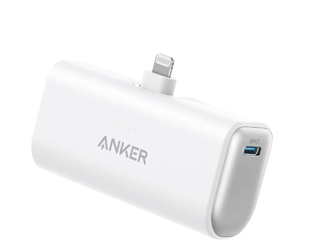 Повербанк Anker Nano із вбудованим складаним роз’ємом Lightning 5000 mAh White