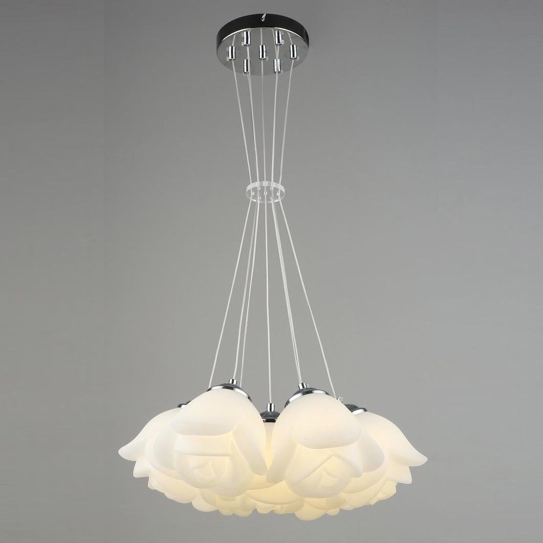 Люстра светодиодная Sirius на семь плафонов 35W 3000-6500К Хром/Белый (B YH1010/7 CH+WT 35W)