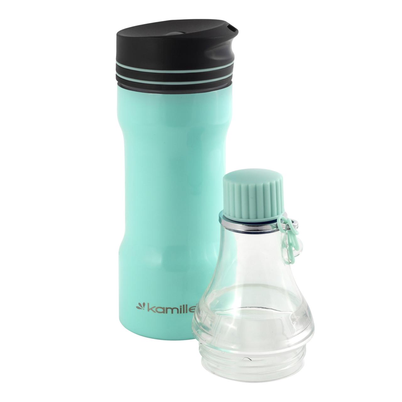Термокружка со сменной крышкой-бутылкой Kamille KM-2061 из нержавеющей стали 320 мл Голубой (150-84-2061)