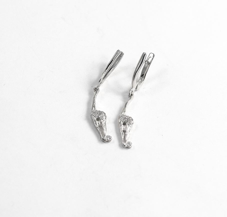 Серьги Maxi Silver 8626 Гимнастки (88626)