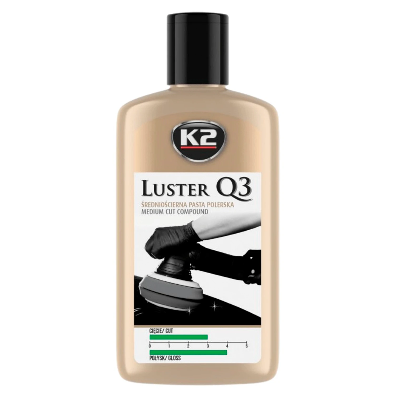 Паста для полірування кузова K2 Luster Q3 металік пляшка 250 г Зелений (L3200N) Паста для полірування кузова K2 Luster Q3 металік пляшка 250 г Зелений (L3200N)