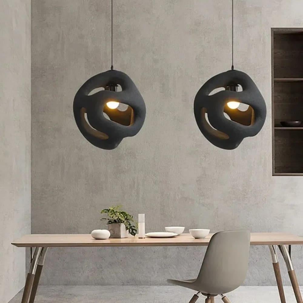 Світильник гіпсовий Ø 50 см Чорний (MJ34-450*500 BK) - фото 3