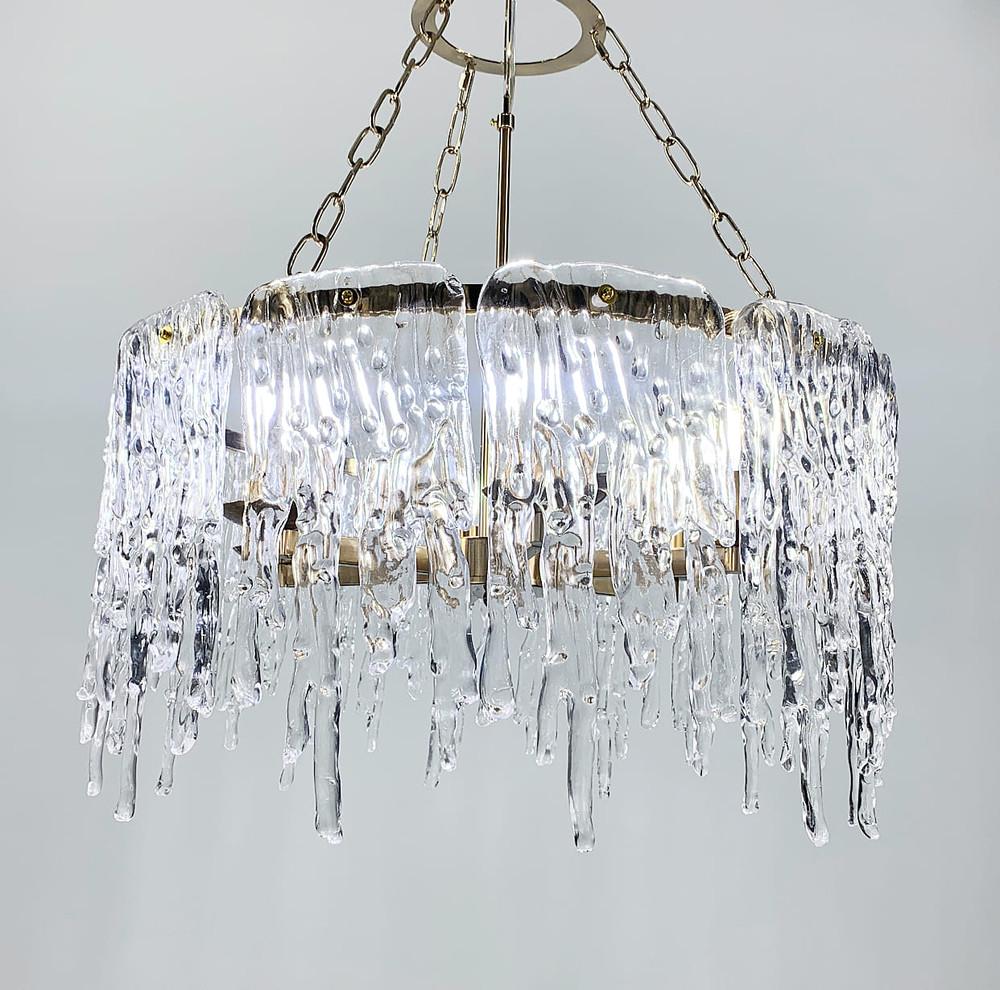 Дизайнерская люстра с прозрачными стеклянными пластинами Ø 80 см (D 1522) Дизайнерская люстра с прозрачными стеклянными пластинами Ø 80 см (D 1522)