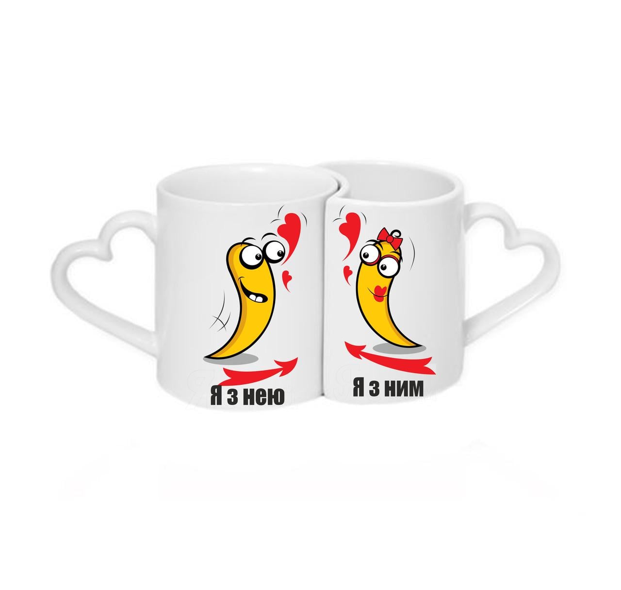 Парные чашки Я с ней Я с ним Белый (ПЧ044укр)