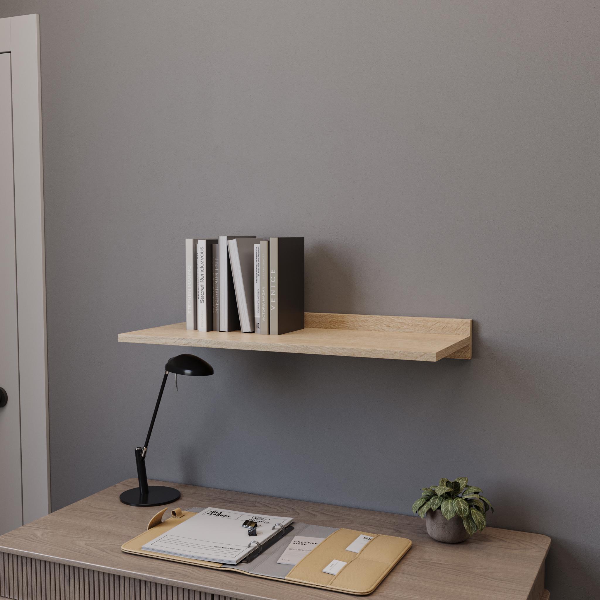 Полка навесная для офиса/детской 664х80х280 мм Дуб Сонома (PN-66) - фото 1