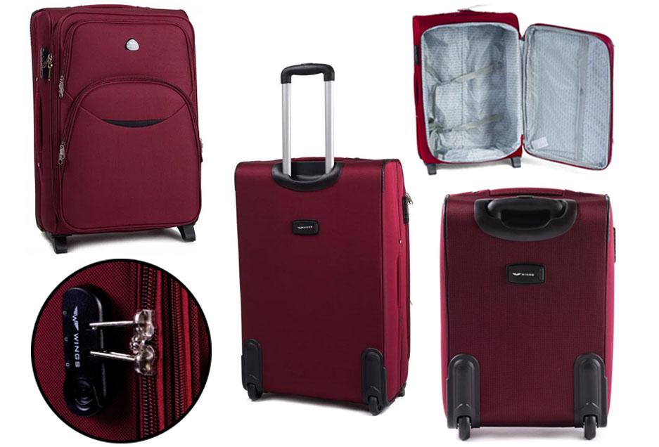 Валіза текстильна Wings 1708 M на 2 колесах Бордовий (CETKNWI1708MS2BOR) - фото 4