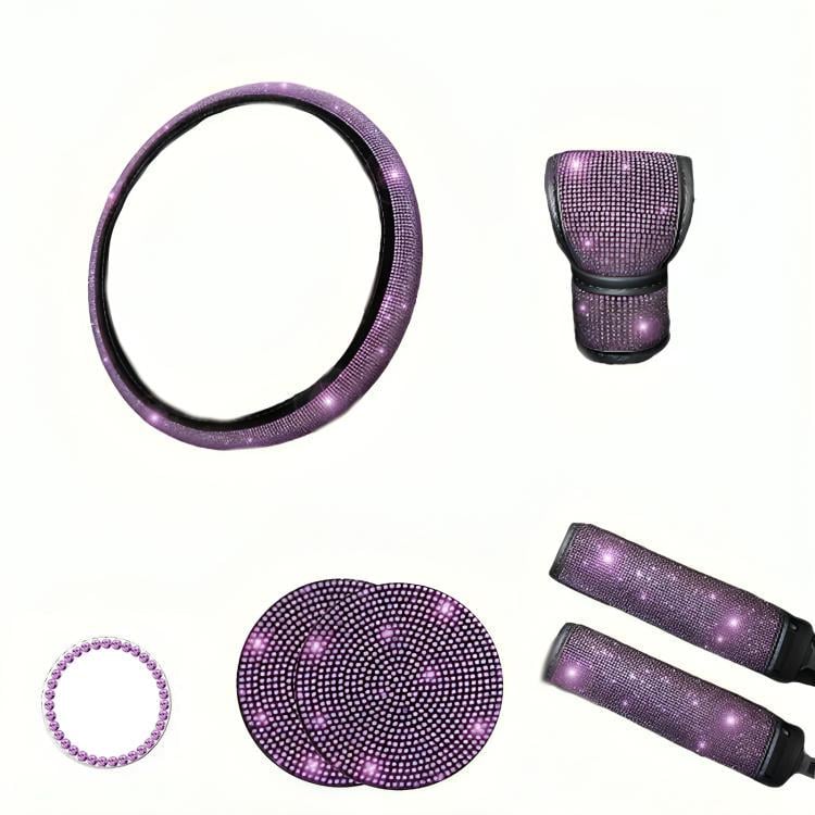 Набор автомобильных аксессуаров из 7 предметов со стразами Фиолетовый (2536406451) Набор автомобильных аксессуаров из 7 предметов со стразами Фиолетовый (2536406451)