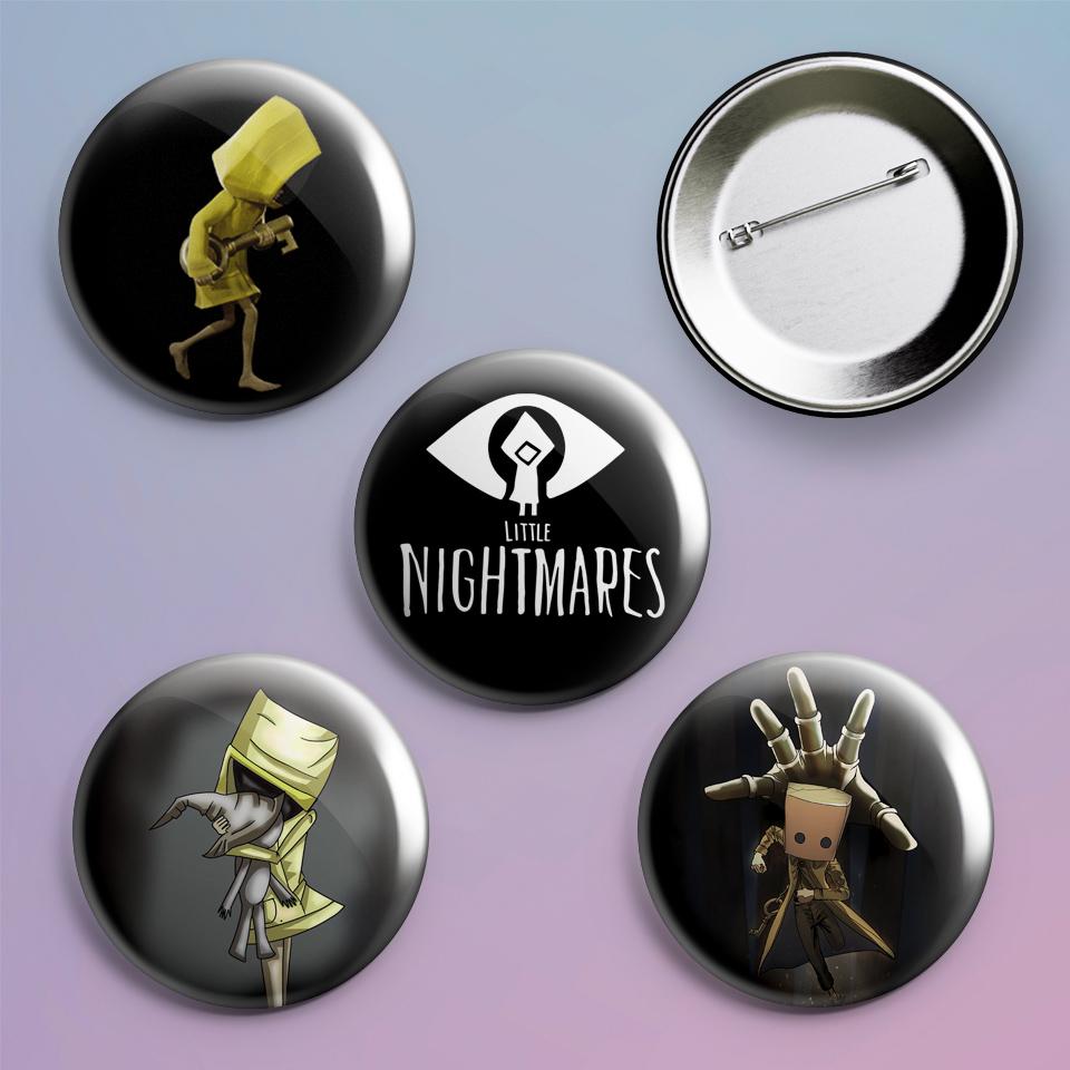 Значки на рюкзак с принтом игры Little Nightmares 4 шт.