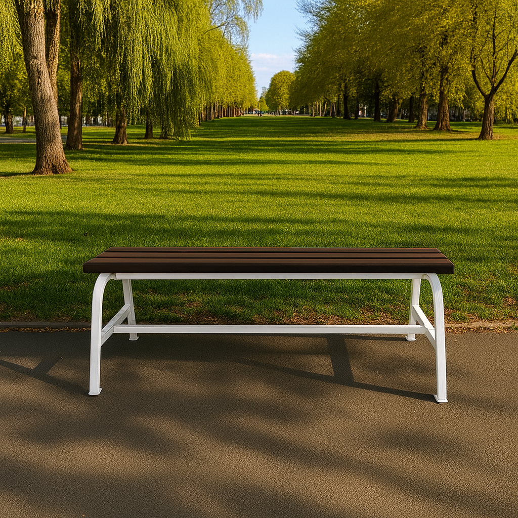 Лавка садова ТОБІ ШО без спинки для дачі/парку 1503х450х650 мм Коричнево-Білий - фото 6 Лавка садова ТОБІ ШО без спинки для дачі/парку 1503х450х650 мм Коричнево-Білий - фото 6