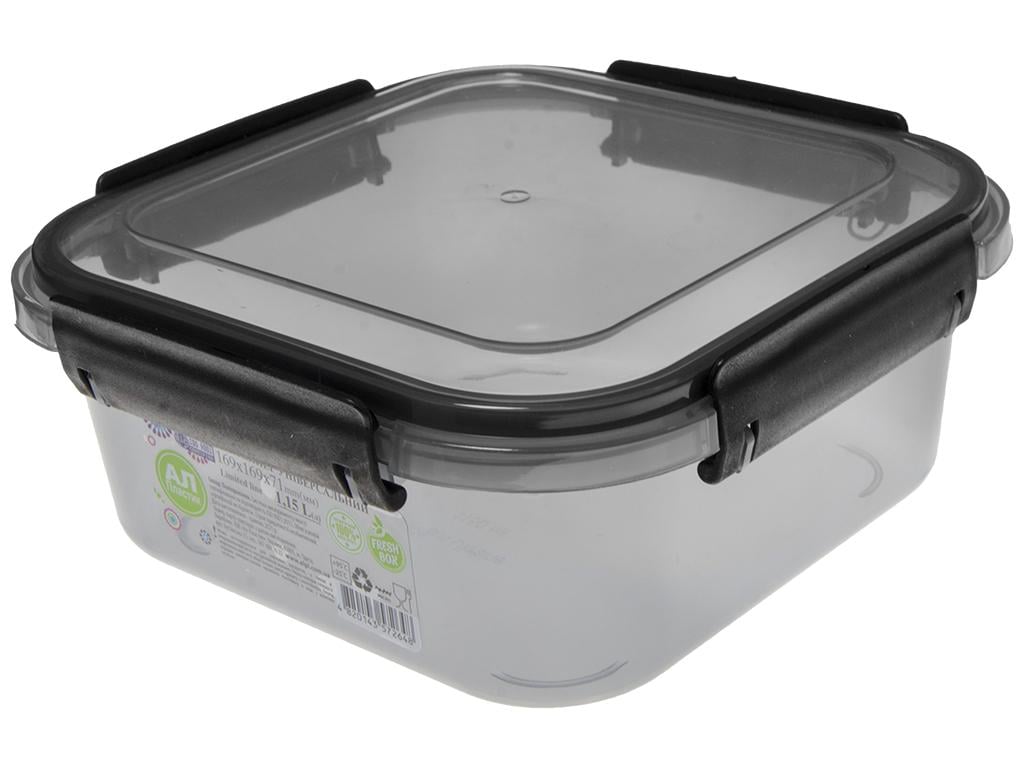 Контейнер универсальный Ал-Пластик Limited line квадратный 16,9х16,9х7,1 см 1,15 л Черный (MAP-72648) Контейнер универсальный Ал-Пластик Limited line квадратный 16,9х16,9х7,1 см 1,15 л Черный (MAP-72648)