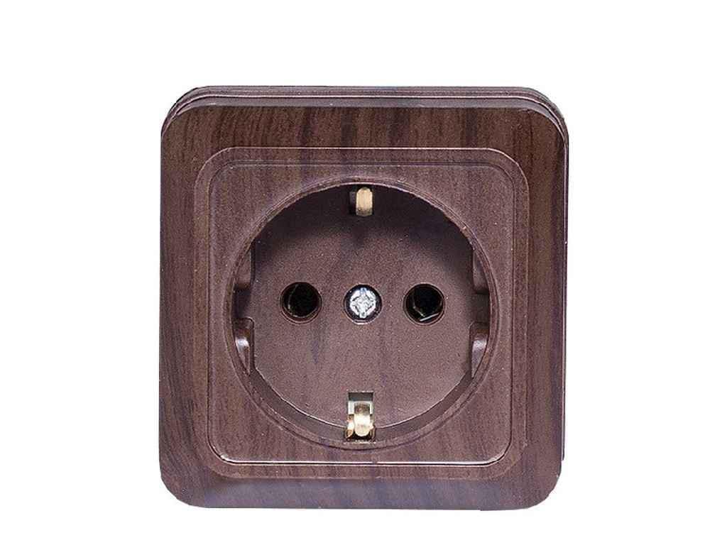 Розетка Luxel с заземлением Opera 2904 Вишневый (1017560)