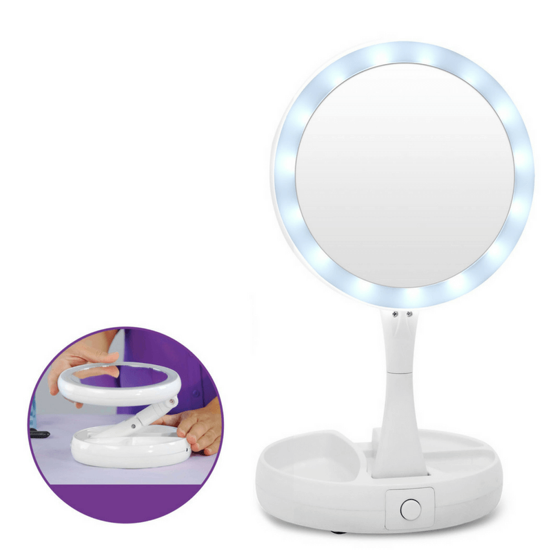 Зеркало для макияжа My Fold Away Mirror сложное с Led подсветкой (918) - фото 6