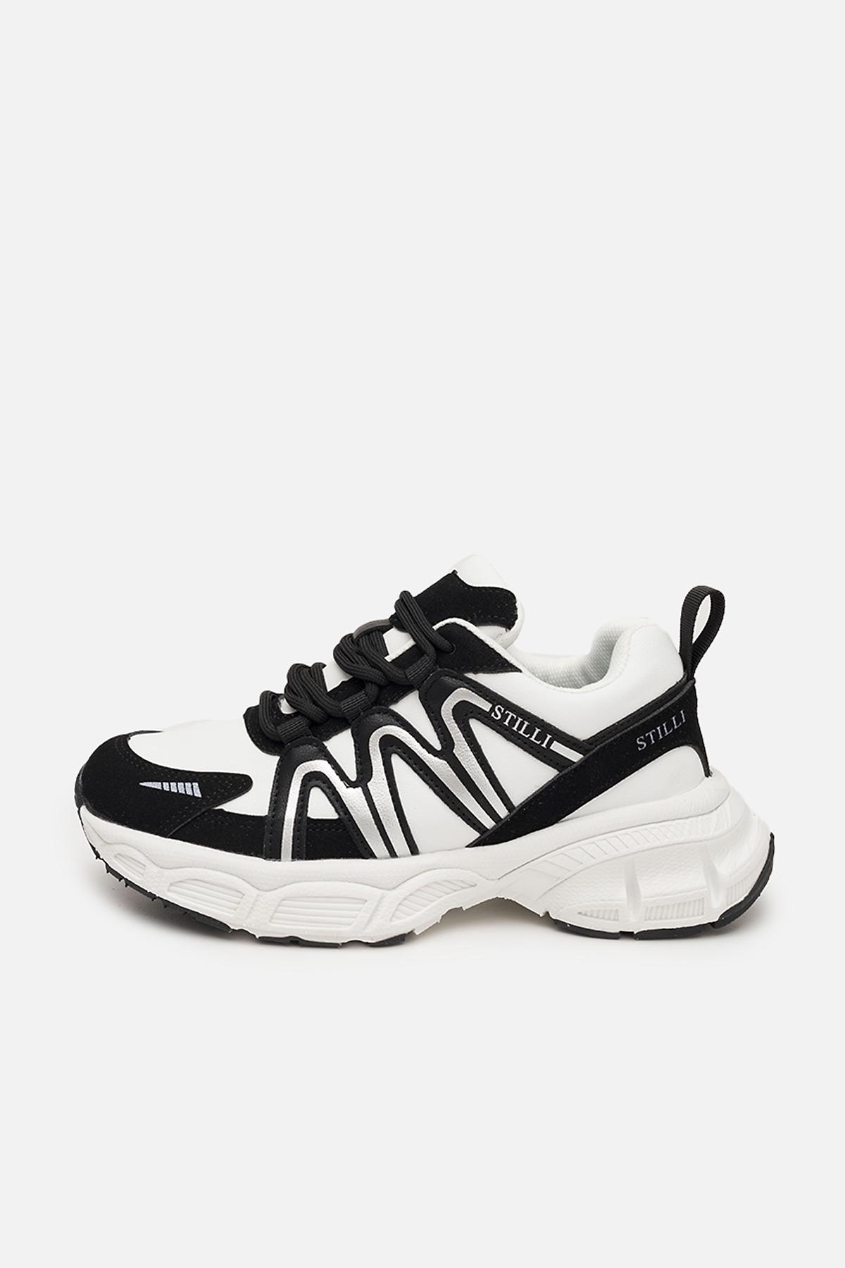 Кроссовки женские на плоской подошве р. 38 Черно-белый (SKT001021726)