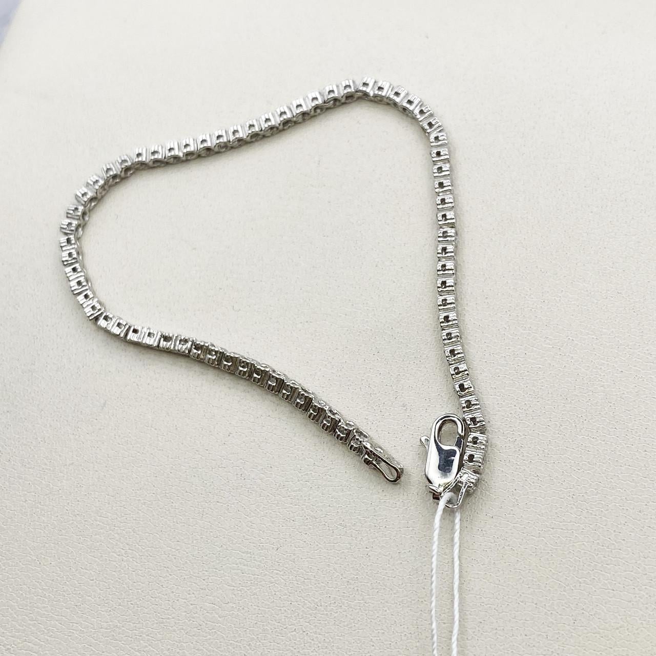 Браслет серебряный с белым кубическим цирконием р. 18 см 4,61 г