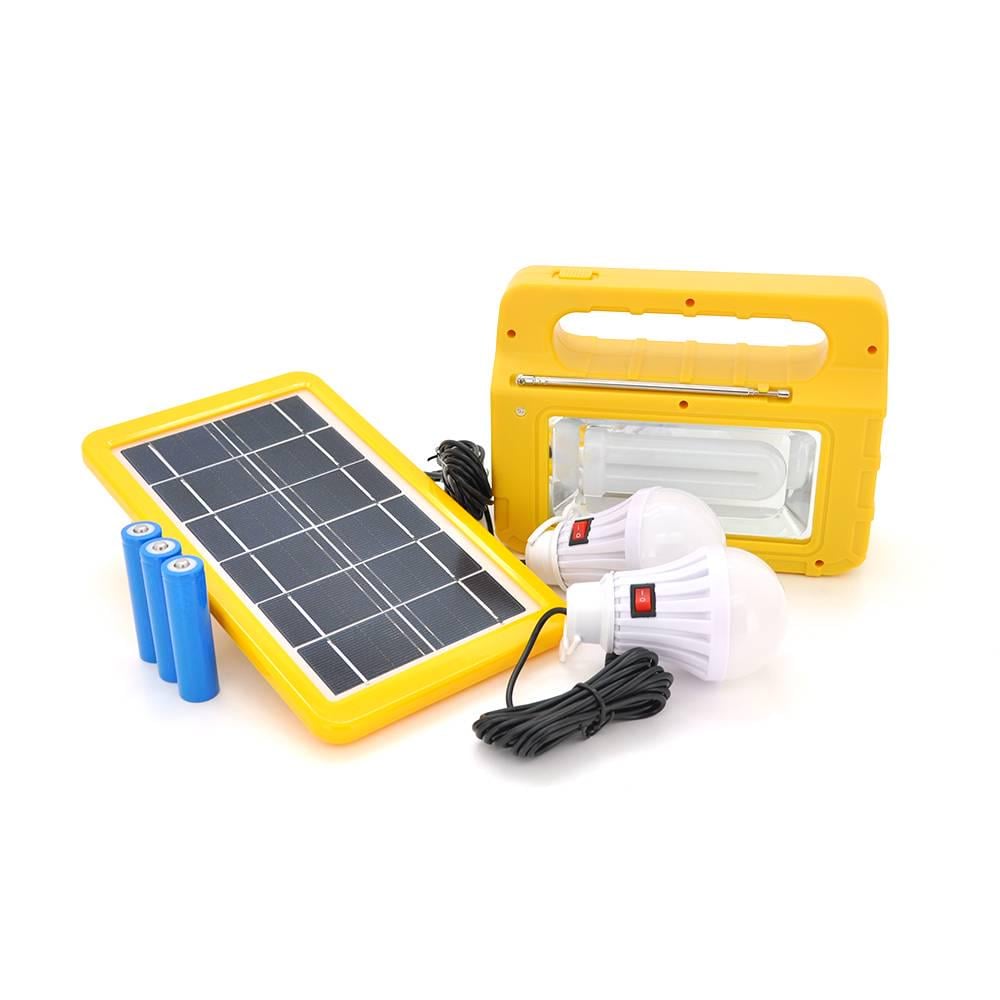 Ліхтар переносний RT908BT/Solar 1/1 режим Радіо/Bluetooth колонка вбудований акум 3 лампочки 3W USB вихід Black/Orange (41447)