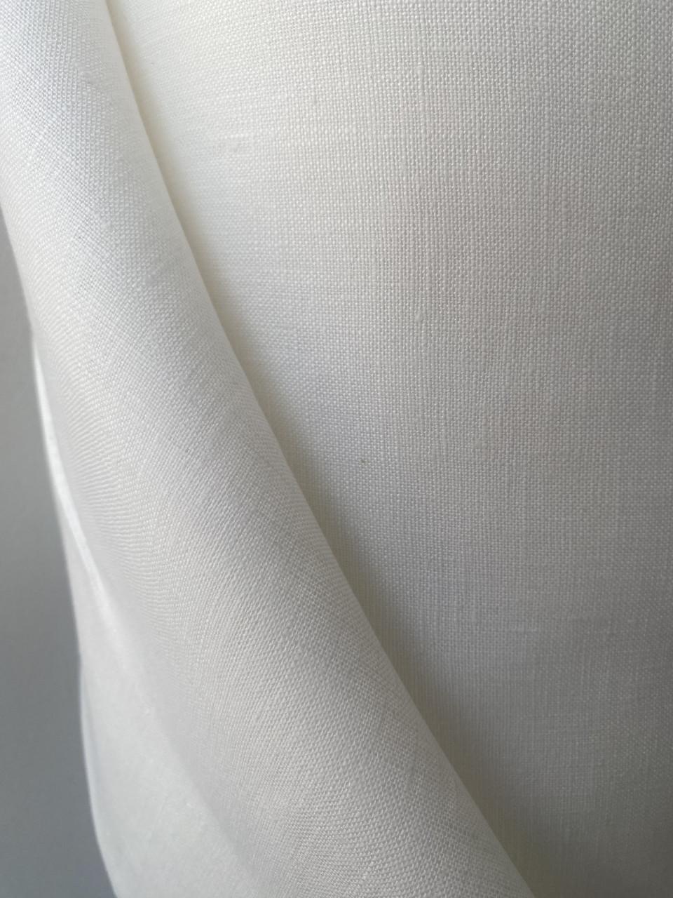 Ткань Linen Plus скатерна 100% лен Белый с молочным отливом 0/0 - фото 8