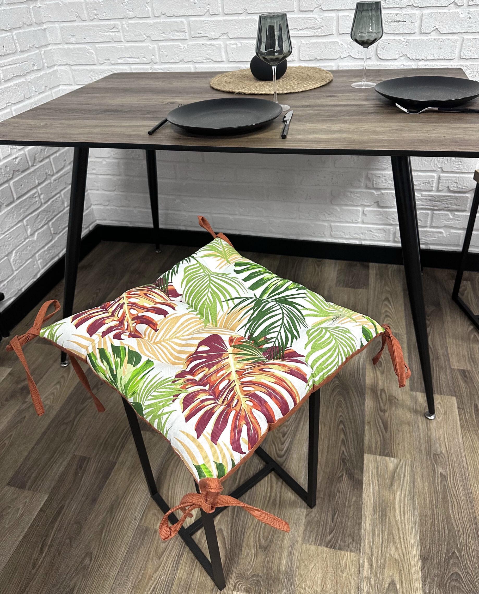 Сидушка Comfort Home Tropical leaves на стул/кресло/садовая мебель 40х40 см