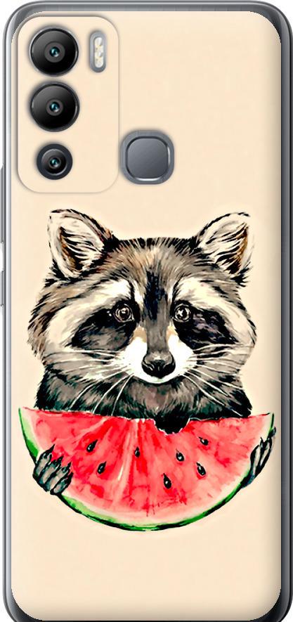 Чехол на Infinix Hot 12i Енотик с арбузом (4605u-2863-42517)