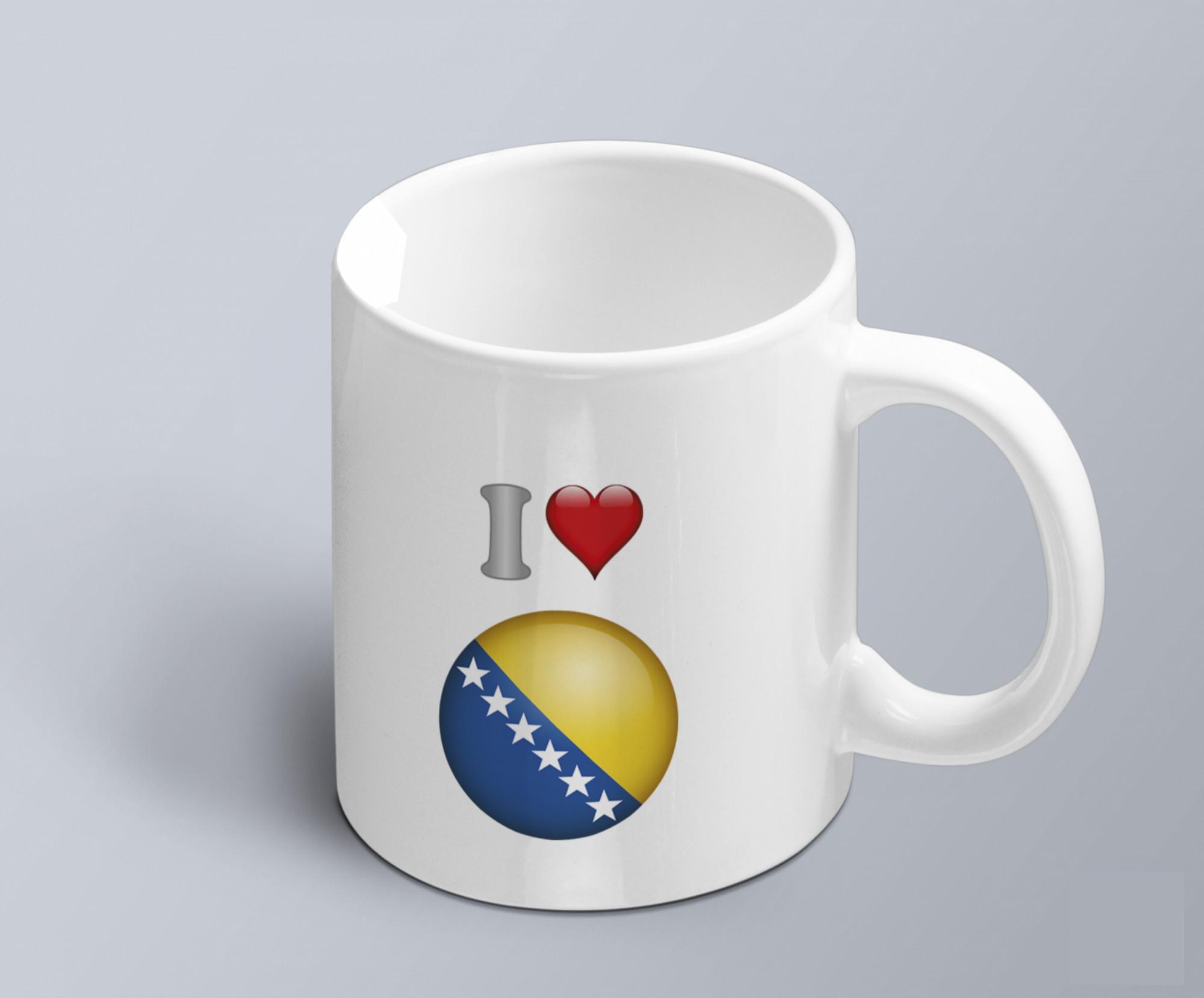 Чашка с принтом я люблю Боснию и Герцеговину с изображением флага (02010109044)