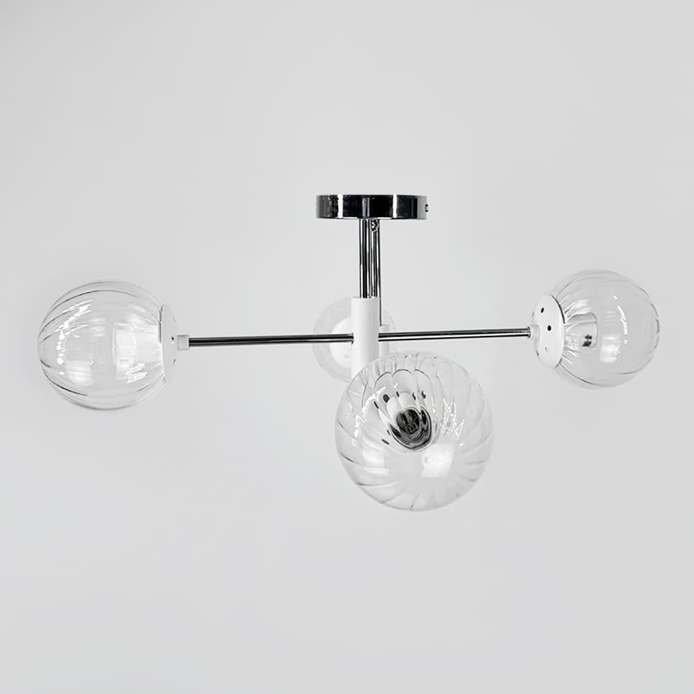 Люстра стельова Light House LF-17376/4 CR/WT/CL плафон прозорий Хром/Білий